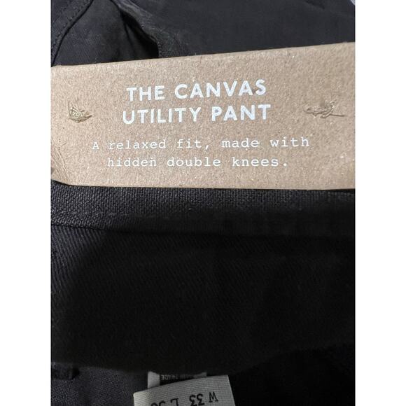 NWT Madewell Men's The Relaxed Utility Straight Pant Canvas Jet Black Size 33x30 - Picture 10 of 15